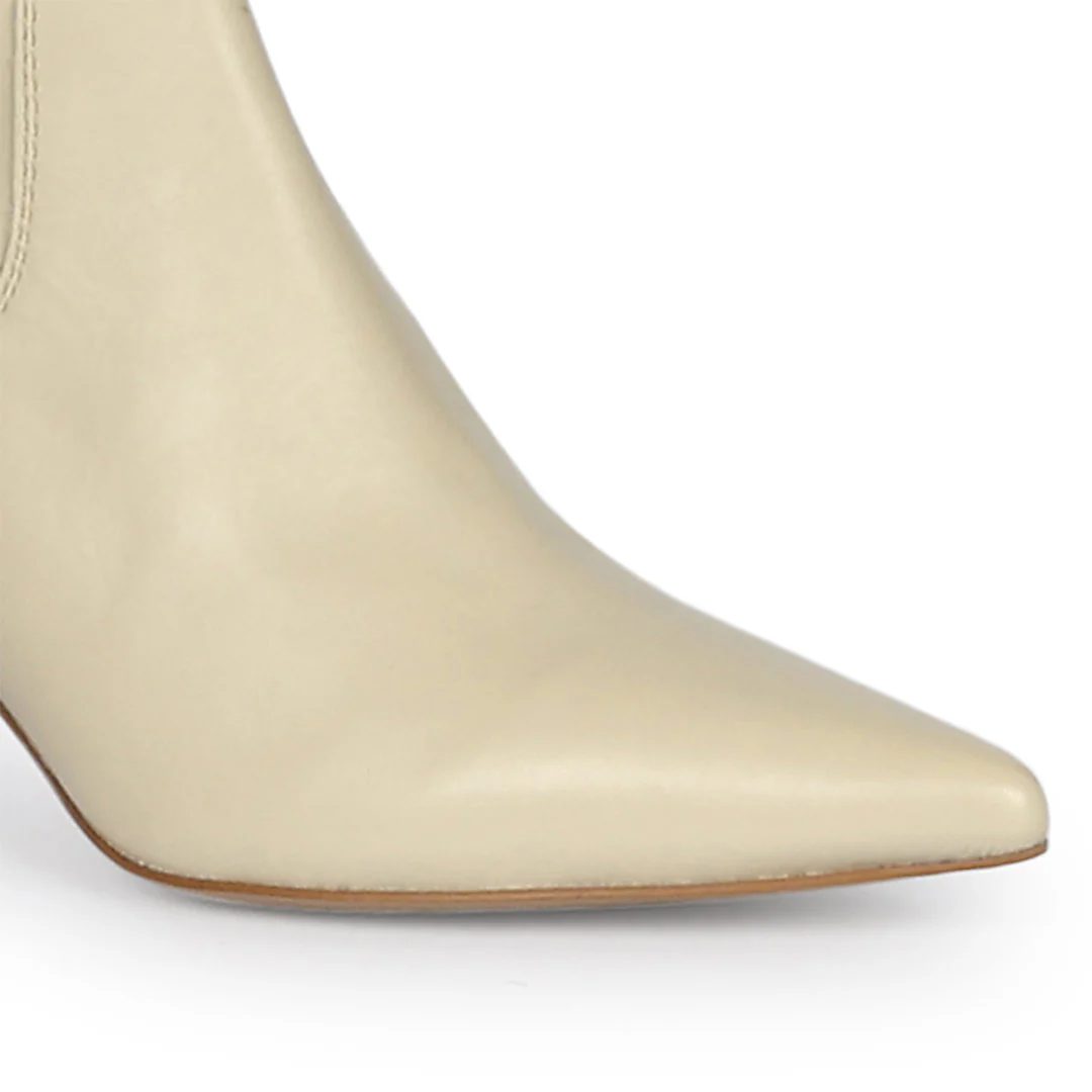 Saint Primrose Beige Stretch Napa Above The Knee Boots - Image 8