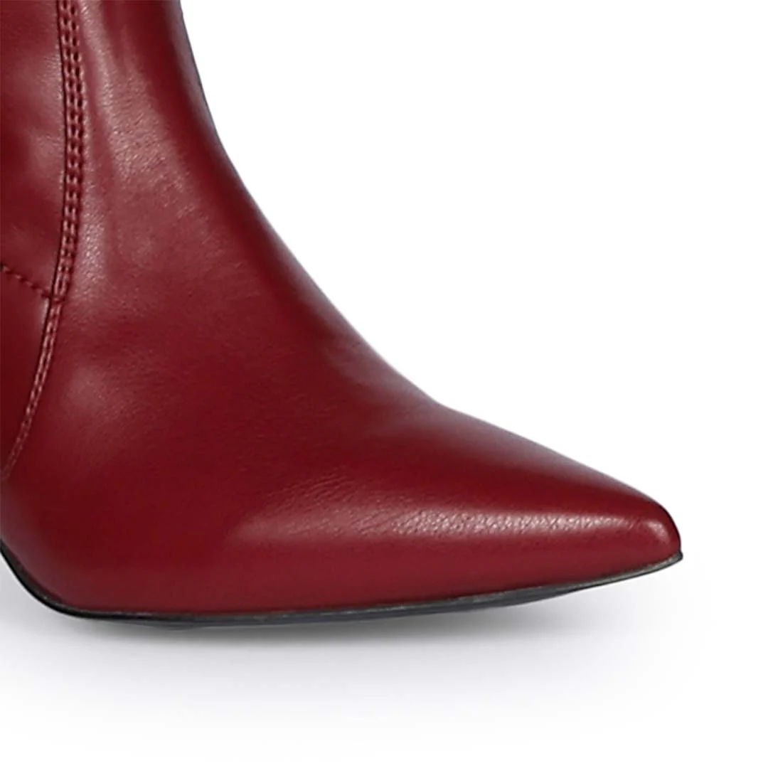 Saint Primrose Maroon Stretch Napa Above The Knee Boots - Image 7