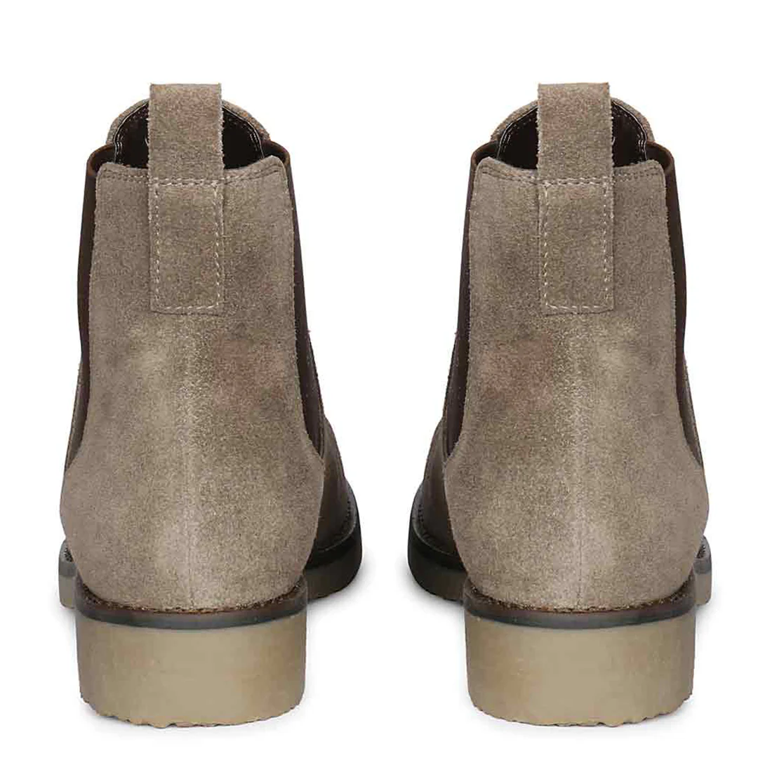 Priscilla Charcoal Suede Ankle Boots - Image 6