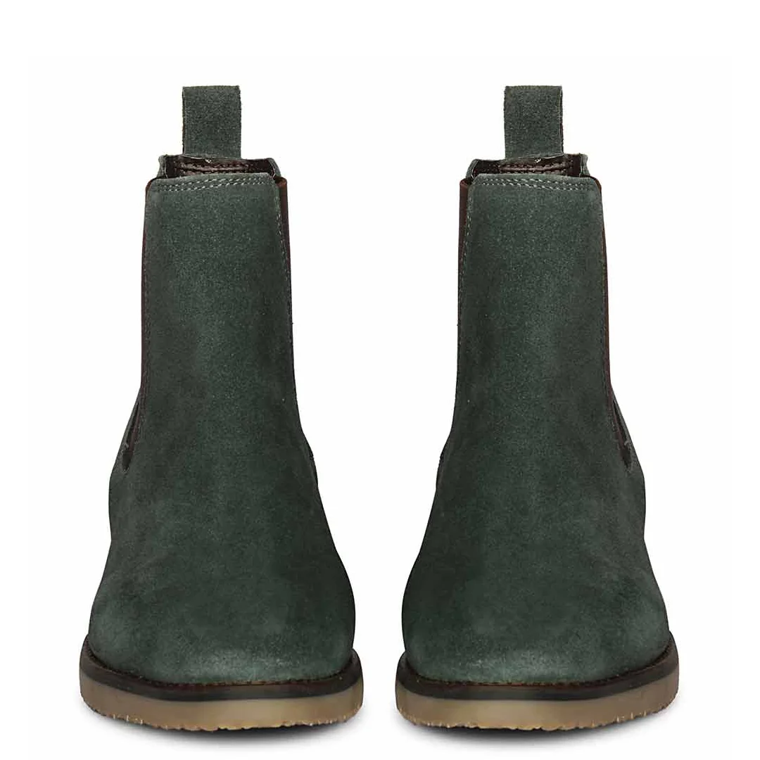 Priscilla Teal Suede Ankle Boots - Image 4