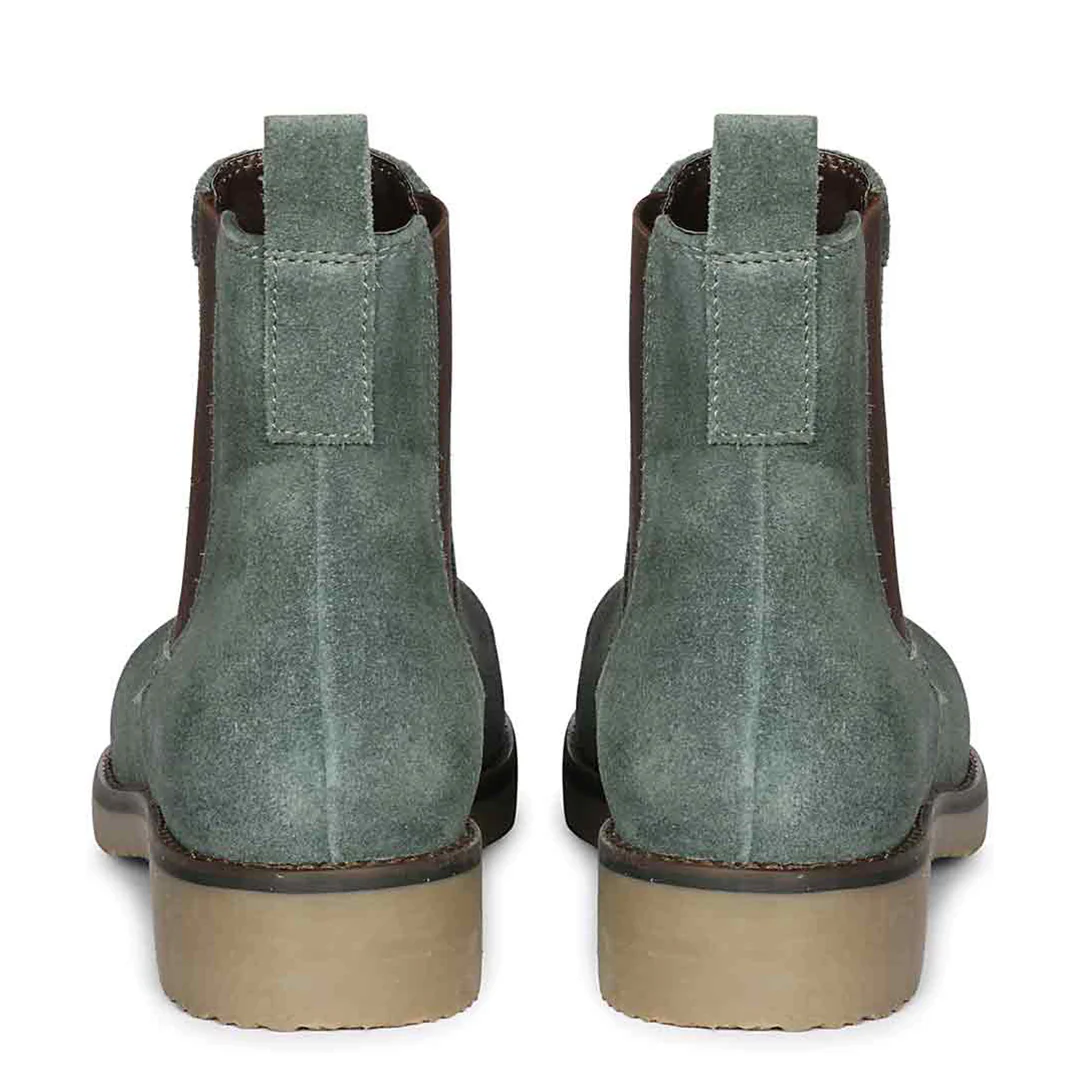 Priscilla Teal Suede Ankle Boots - Image 6