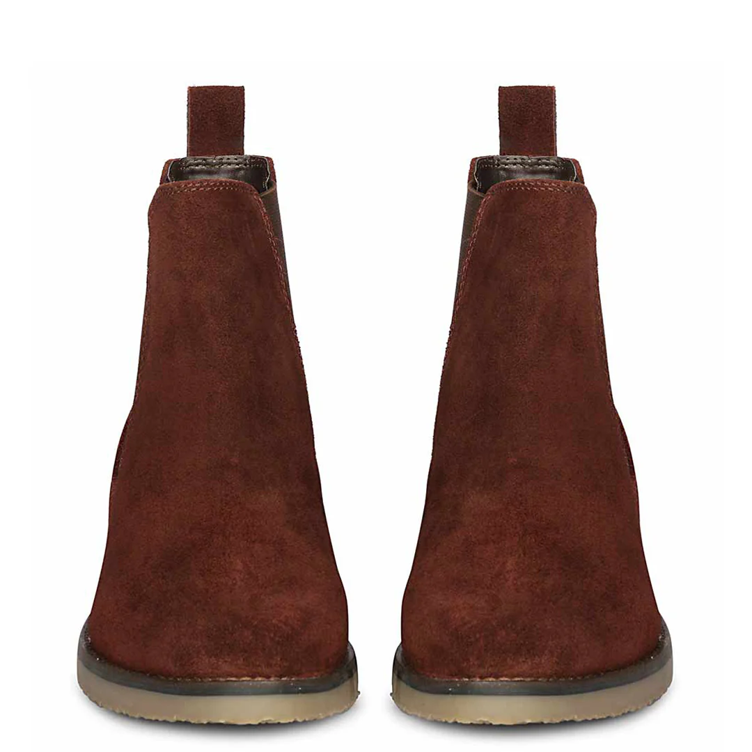 Priscilla Wine Suede Ankle Boots - Image 3