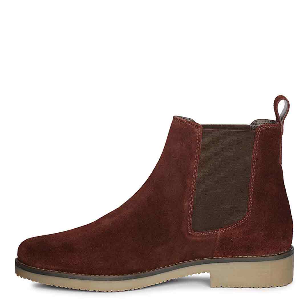 Priscilla Wine Suede Ankle Boots - Image 4