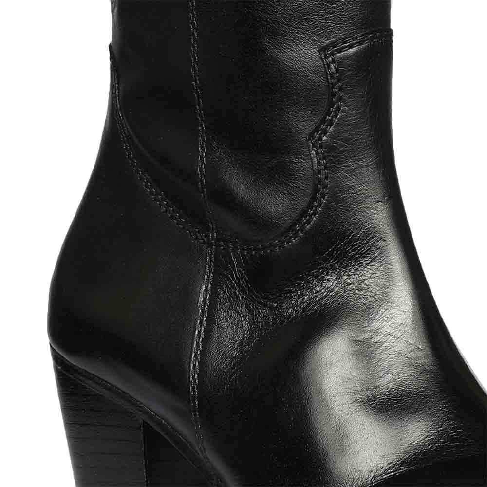 Saint Prune Black Leather High shaft Cowboy Boots - Image 6