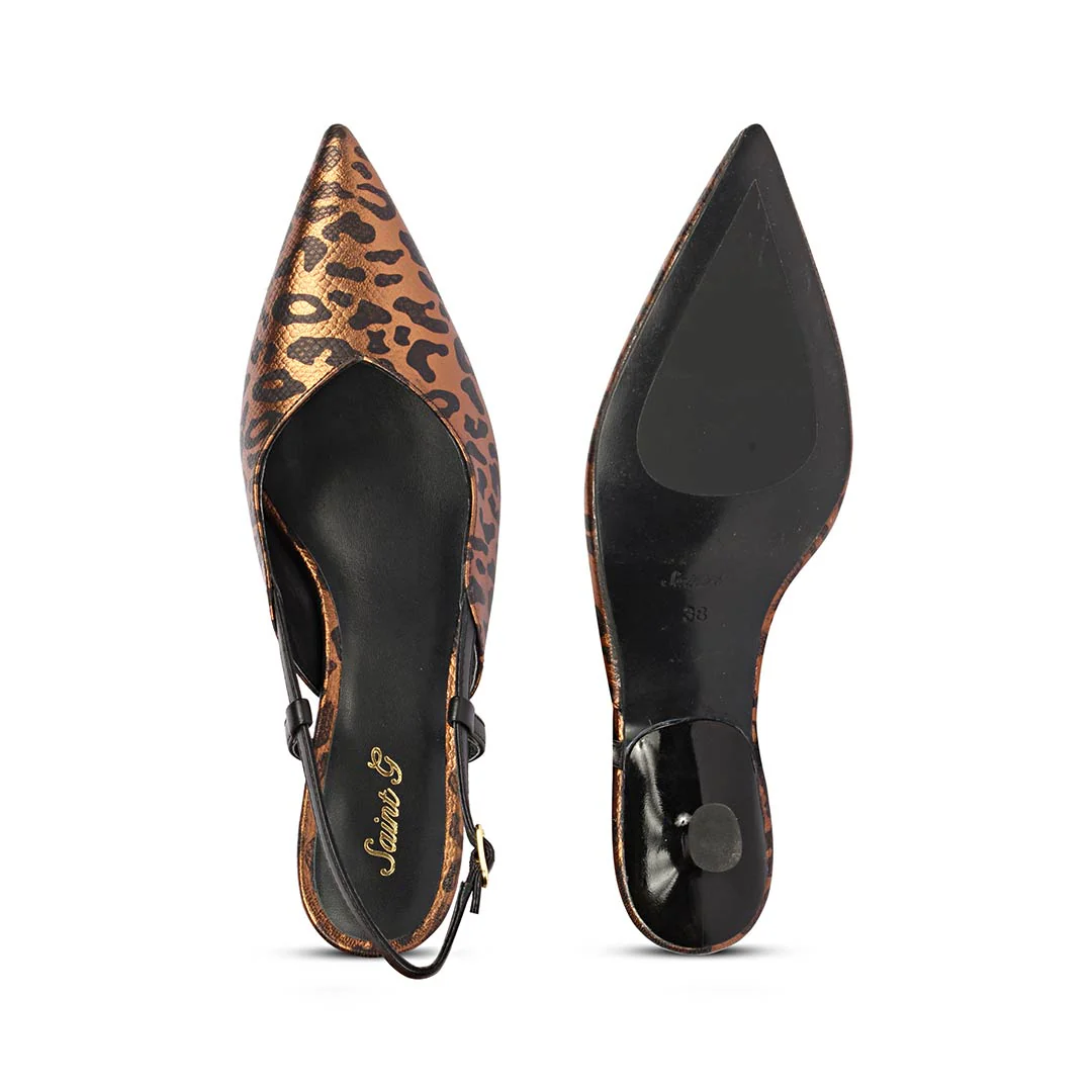 Saint Quinn Metallic Leopard Print Leather Pumps - Image 7