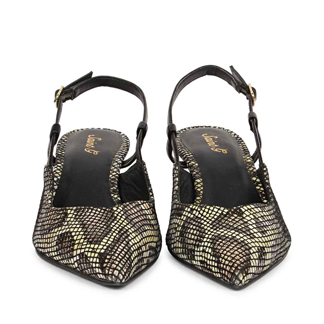 Saint Quinn Choco Black Snake Print Leather Pumps - Image 5