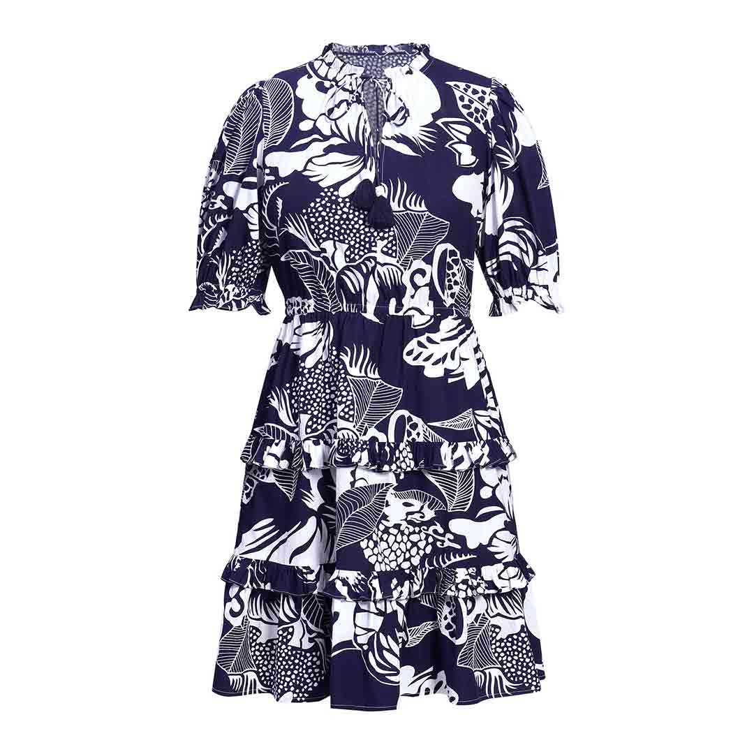 Saint Quinn Womens Blue Cotton Short Dress - Image 5
