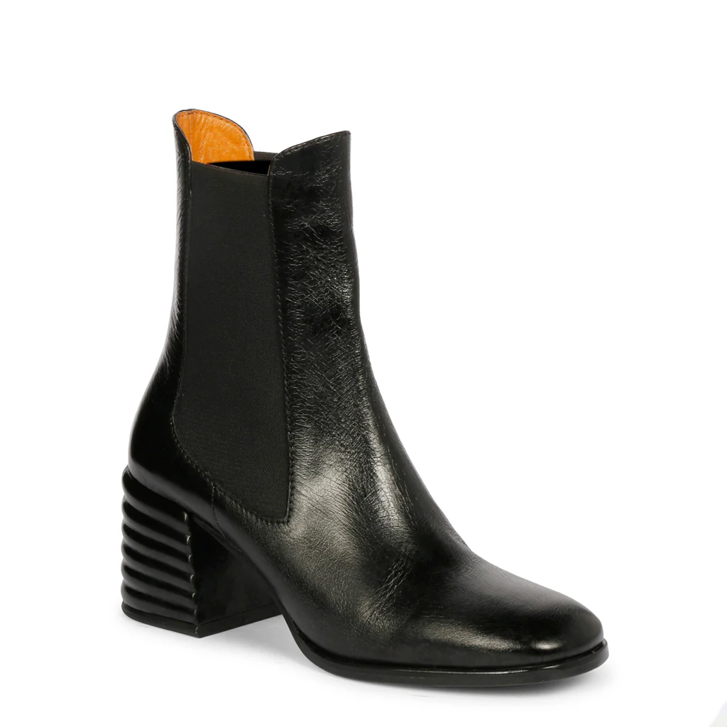 Saint Reagan Black Distressed Leather High Ankle Boots - Image 5