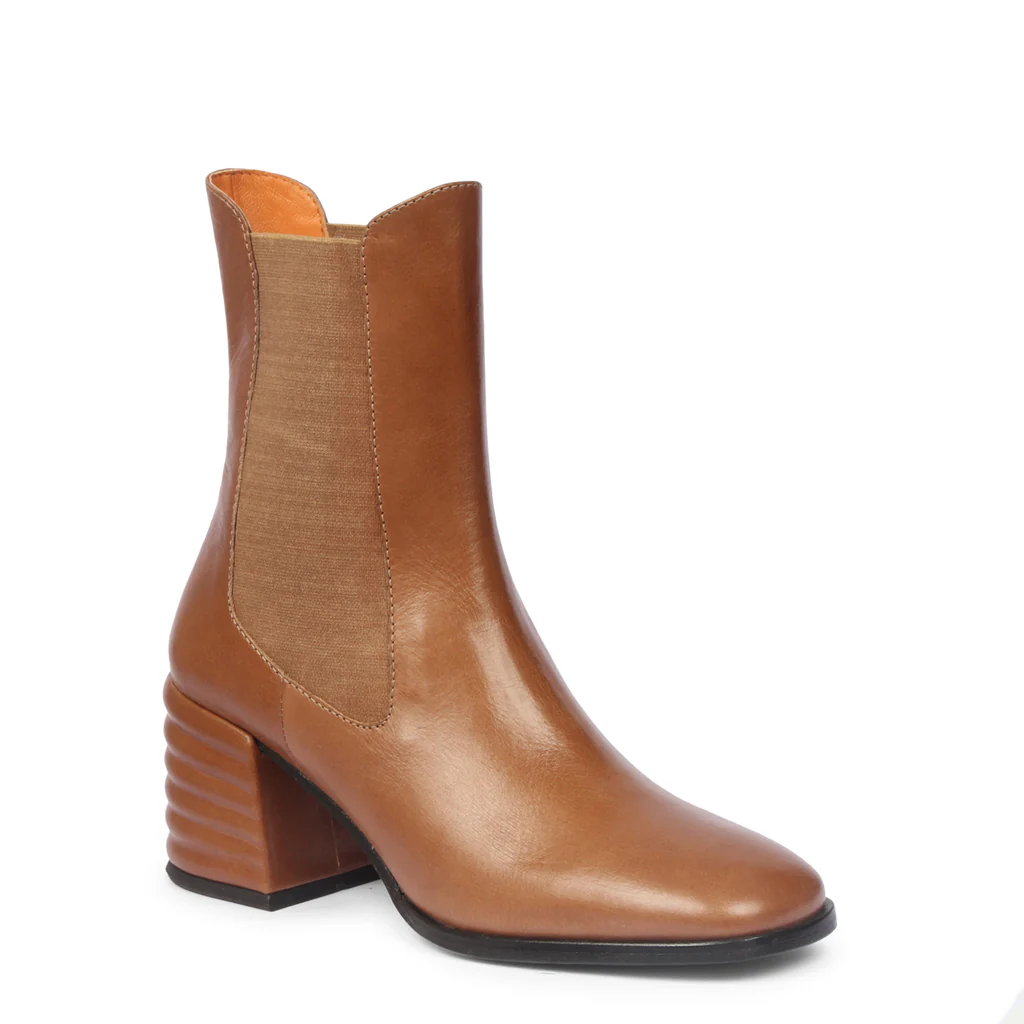 Saint Reagan Taupe Distressed Leather  High Ankle Boots - Image 4