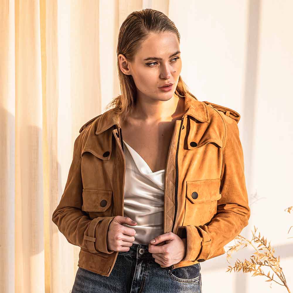 Saint Reba Conic Leather Women Jackets - Image 2