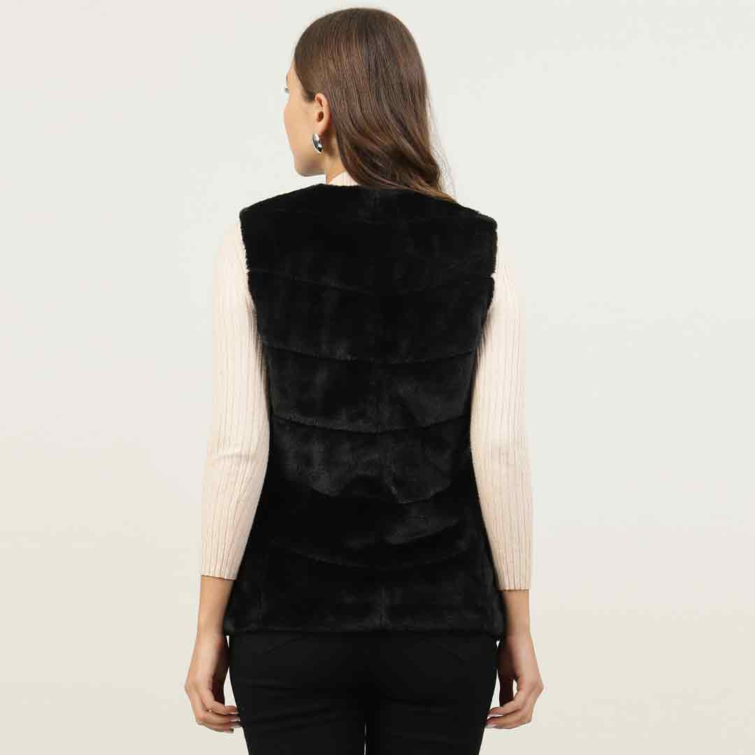 Saint Renata Black Fur Leather Women Jackets - Image 7