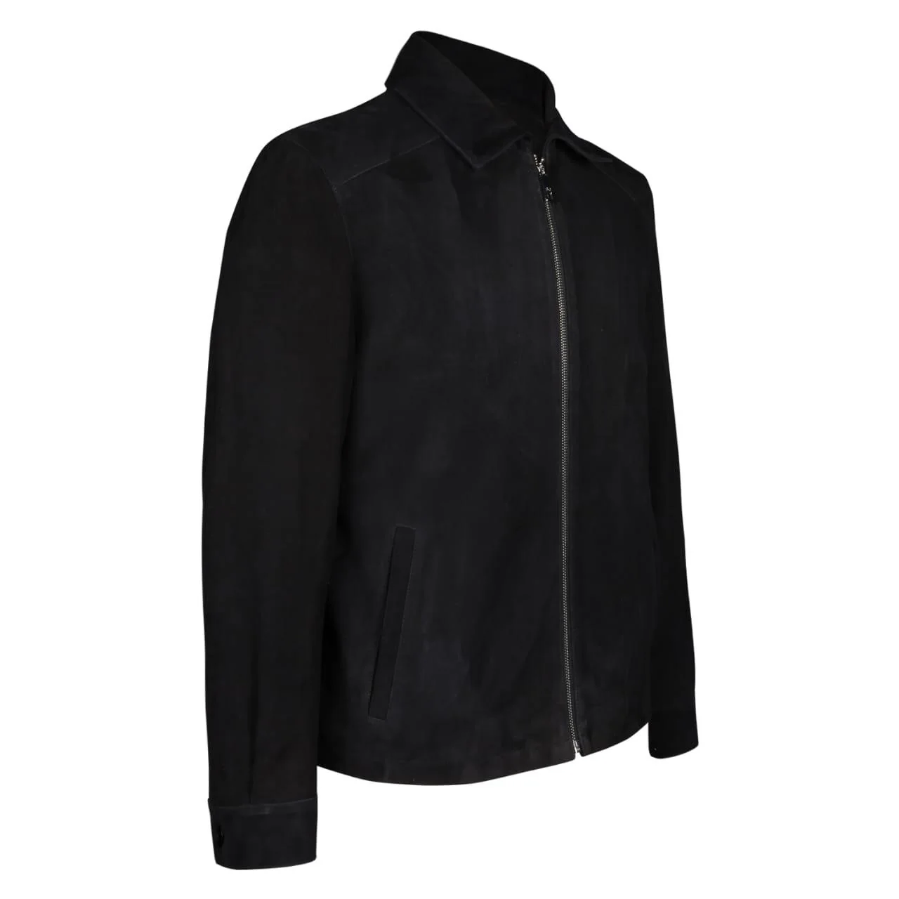 Saint Rio Black Suede Men's Bomber Jacket - Image 3