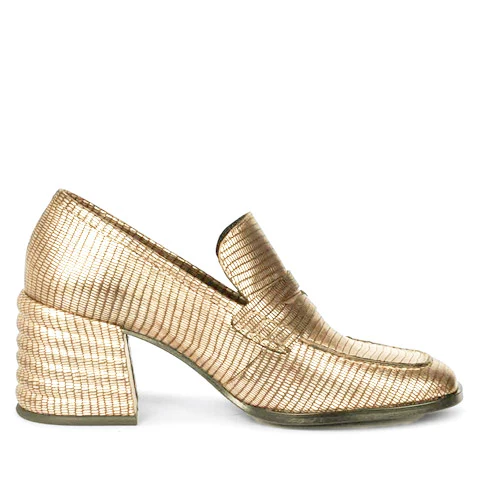 Saint Riona Platin Metallic Leather Handcrafted Moccasins - Image 3