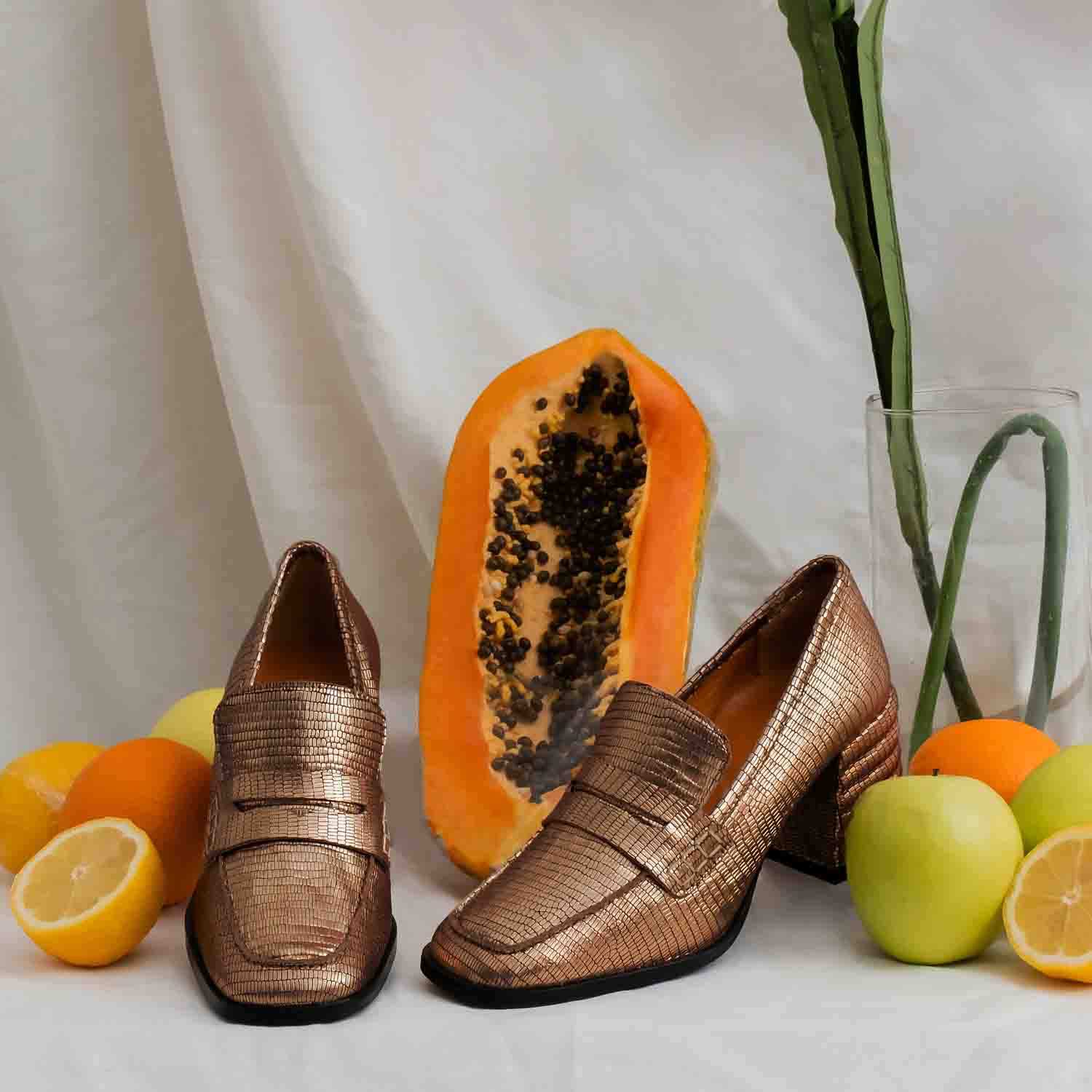 Saint Riona Platin Metallic Leather Handcrafted Moccasins - Image 6