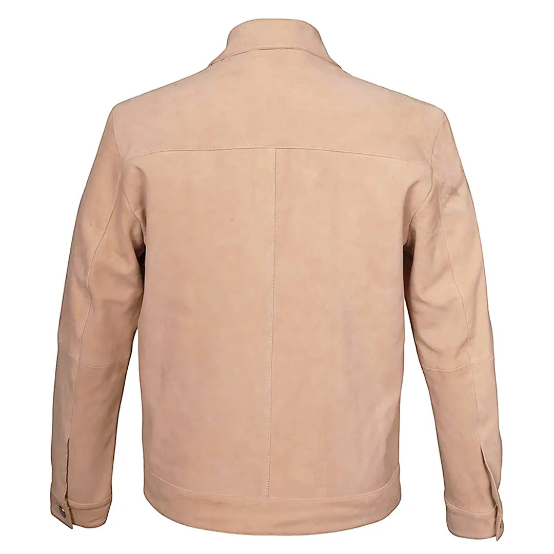 Saint Rocco Salmon Color Suede Leather Men's Jacket With Collars - Image 5