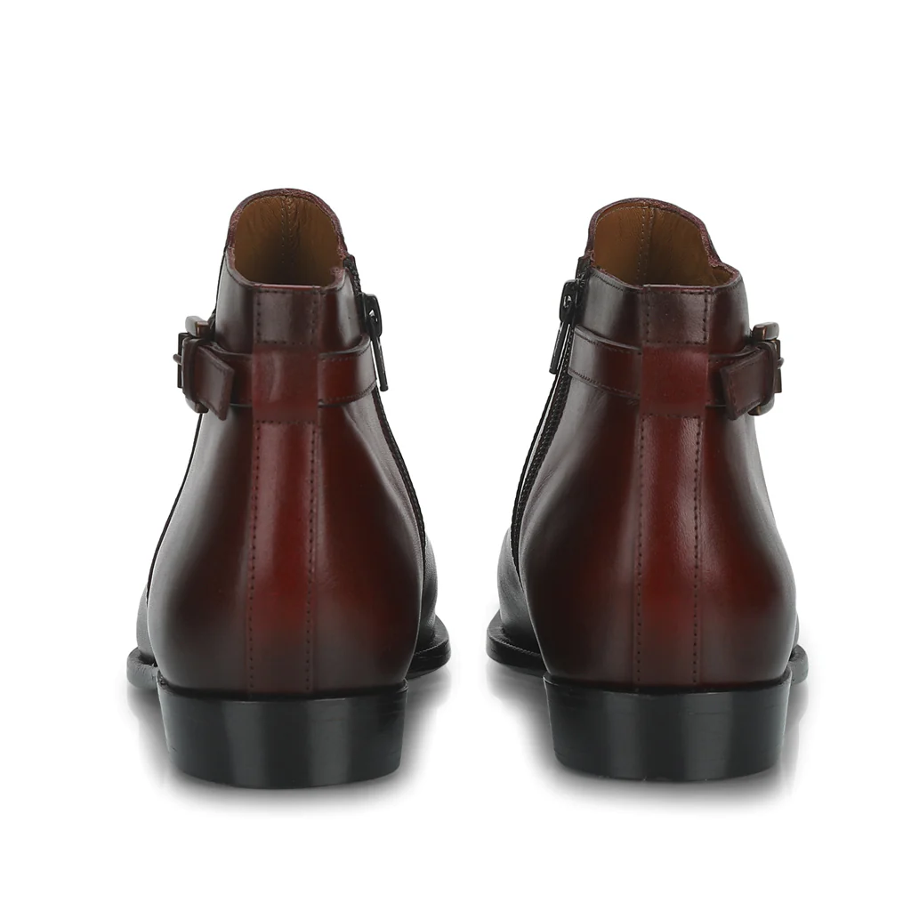 Saint Roger Red Leather Ankle Boot - Image 5