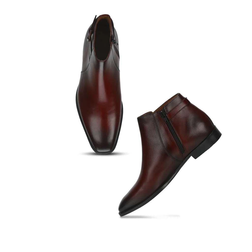 Saint Roger Red Leather Ankle Boot - Image 7