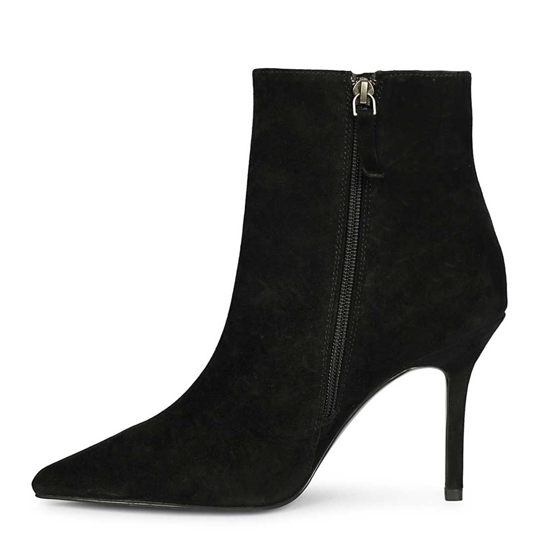 Saint Romola Black Suede Leather Stiletto Ankle Boots - Image 3