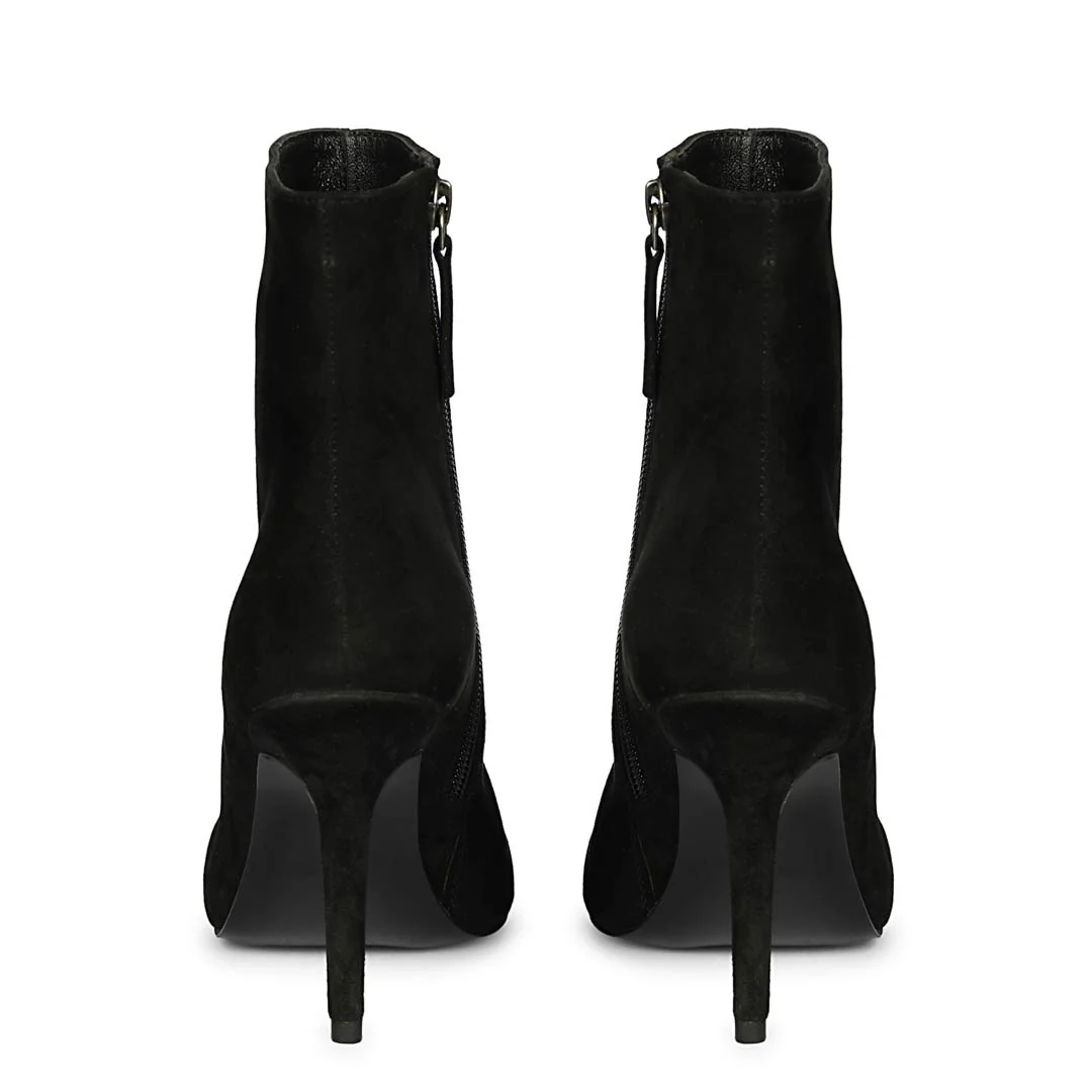 Saint Romola Black Suede Leather Stiletto Ankle Boots - Image 5