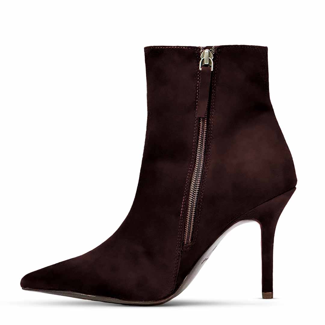 Saint Romola Wine Suede Leather Stiletto Ankle Boots - Image 2