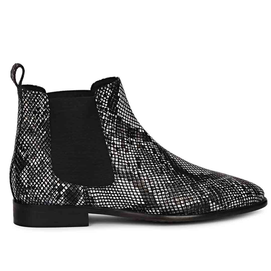 Saint Rory Black Snake Embossed Leather Chelsea Boots