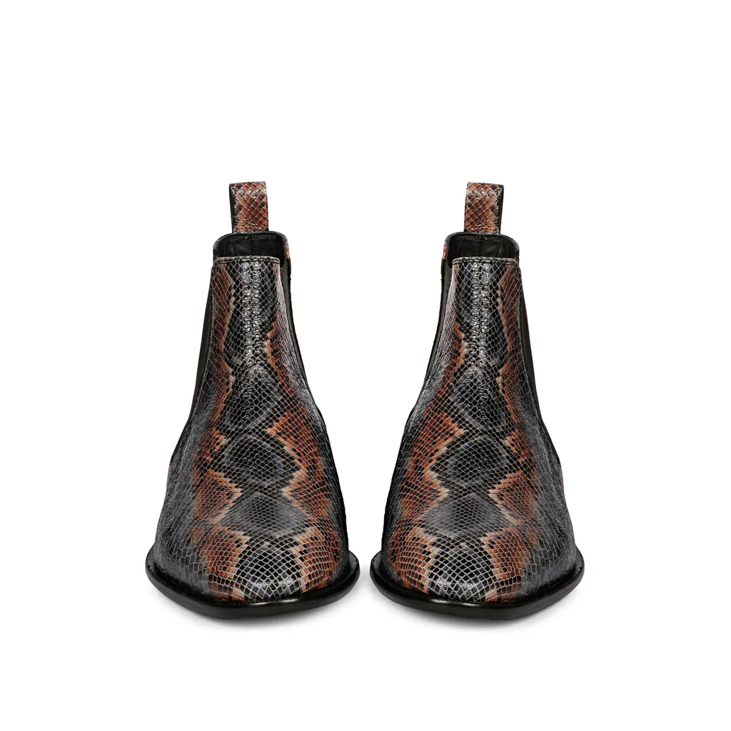 Saint Rory Blue Snake Embossed Leather Chelsea boot - Image 6