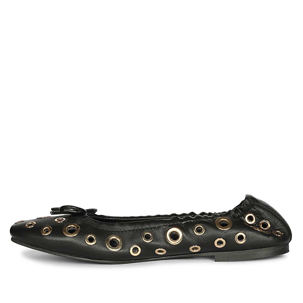 Saint Rovella Black Eyelet Ballet Flats - Image 3