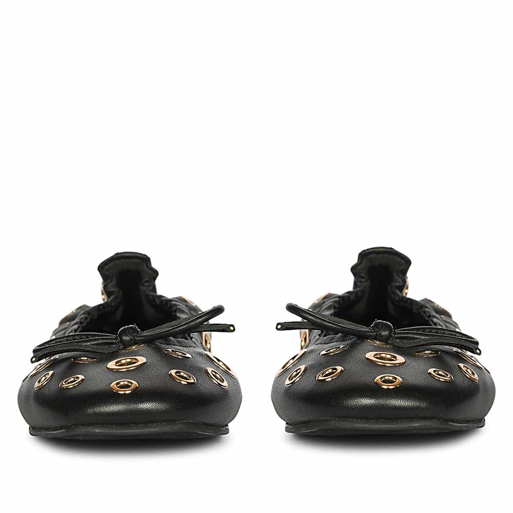 Saint Rovella Black Eyelet Ballet Flats - Image 4