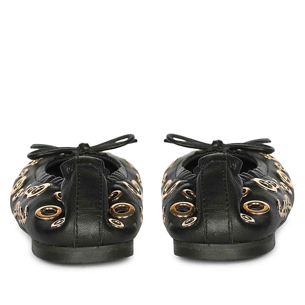 Saint Rovella Black Eyelet Ballet Flats - Image 5