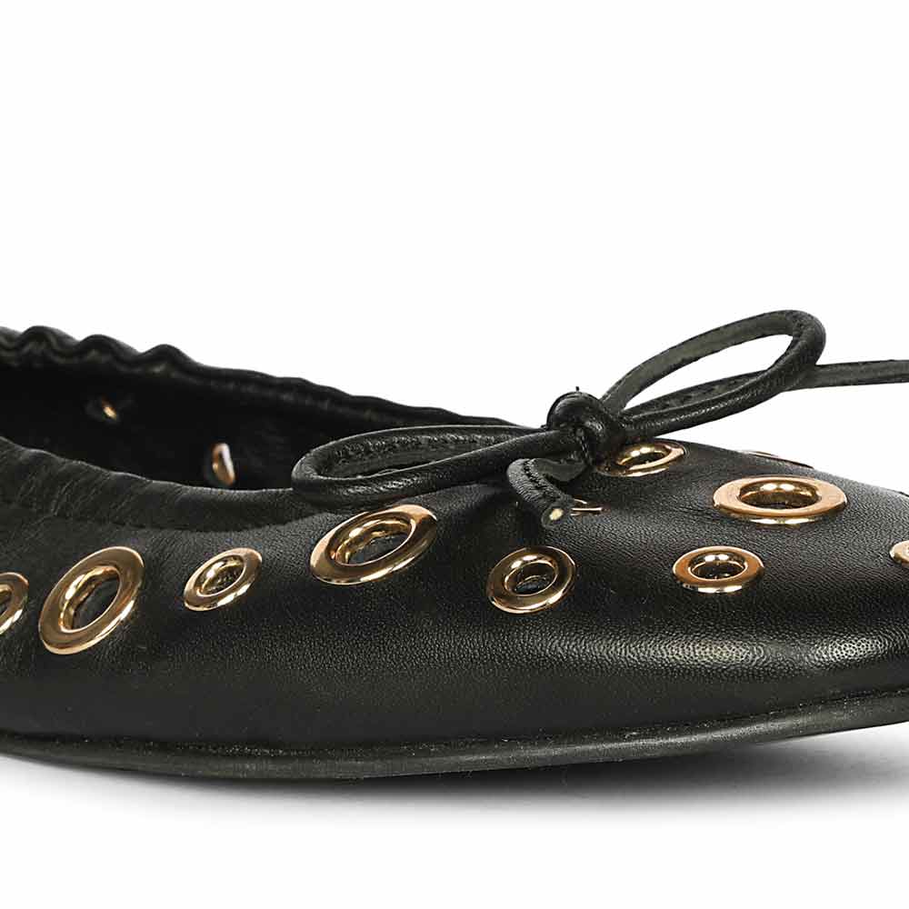 Saint Rovella Black Eyelet Ballet Flats - Image 7
