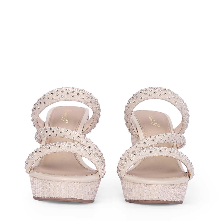 Saint Roxie Strass Cord Off White Wedges - Image 5