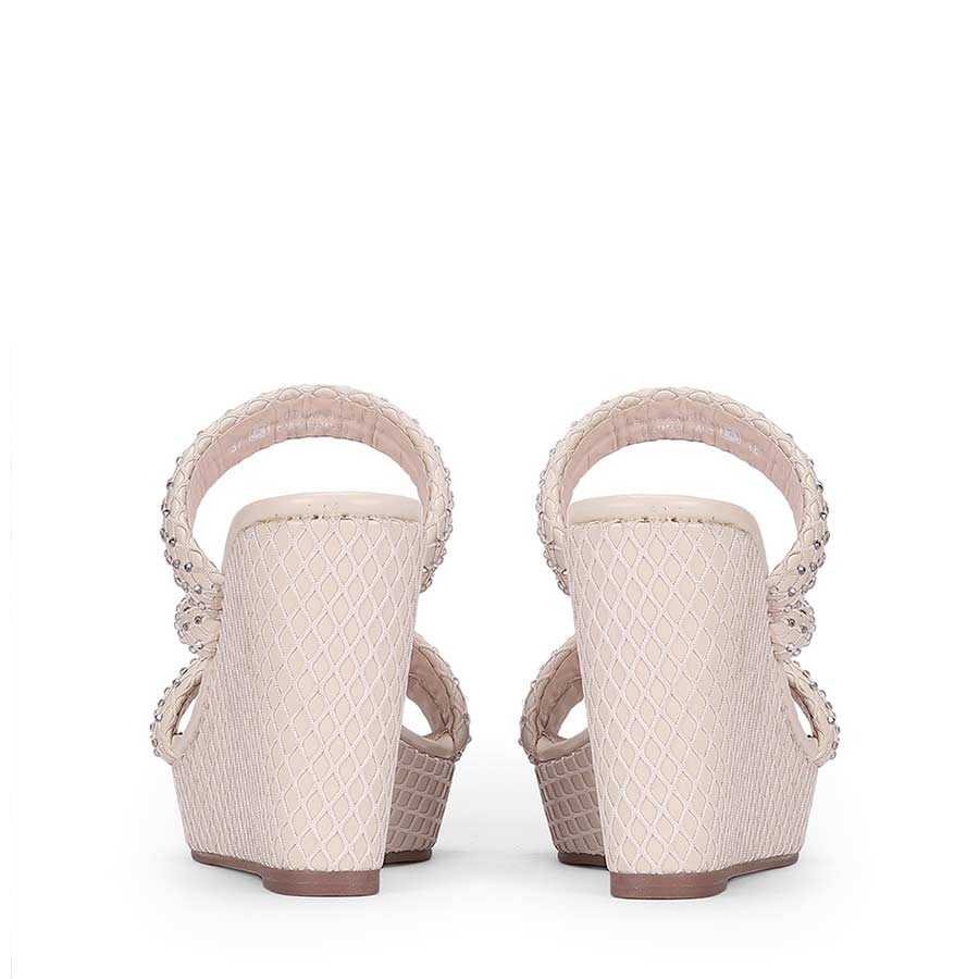 Saint Roxie Strass Cord Off White Wedges - Image 6