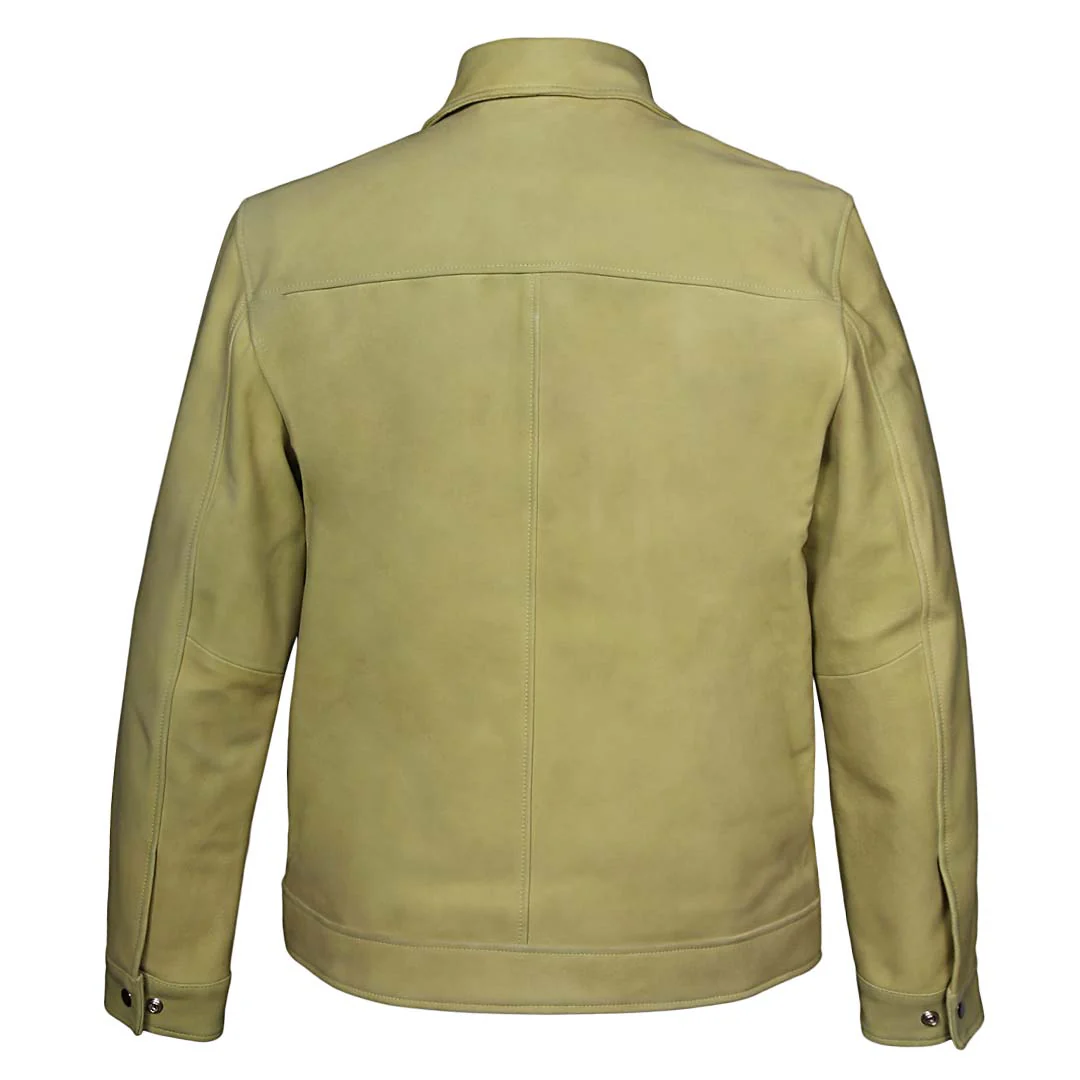 Saint Ruben Lime Suede Leather Men's Jacket With Collars - Image 5