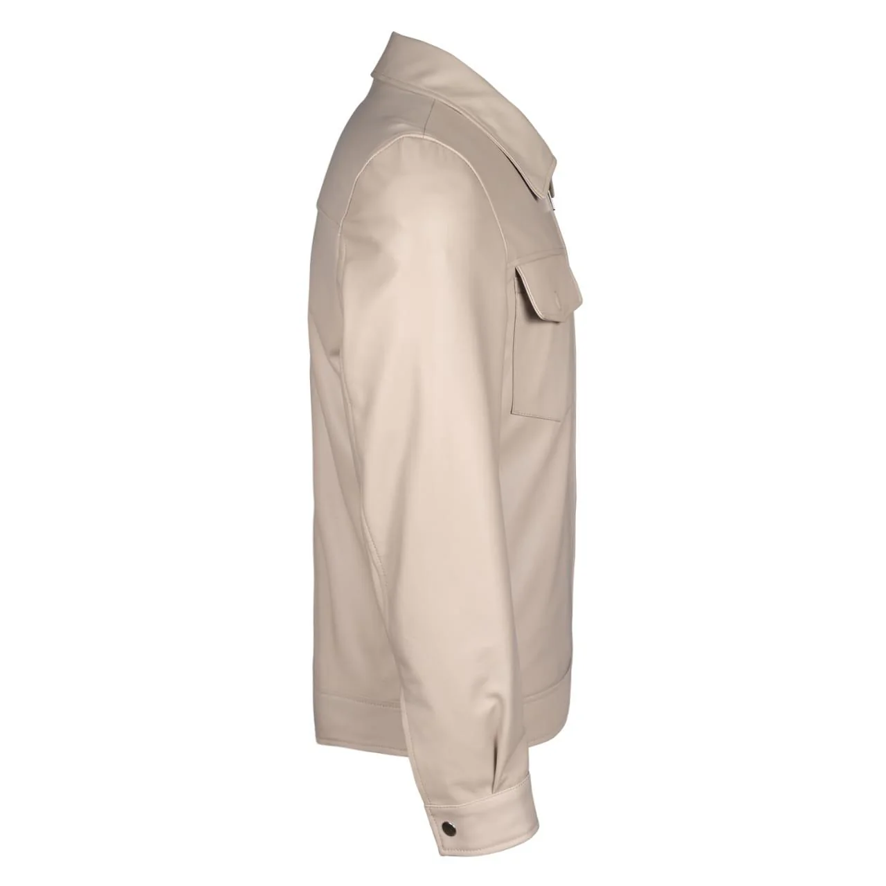 Saint Ruben Off-White Leather Men's Jacket With Collars - Image 4