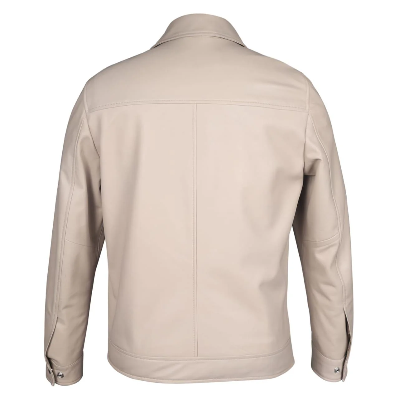 Saint Ruben Off-White Leather Men's Jacket With Collars - Image 5