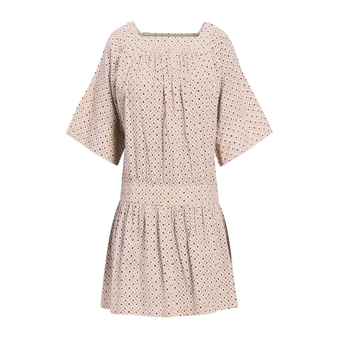 Saint Womens Ivory Printed Cotton Cambric Short Dress - Image 6