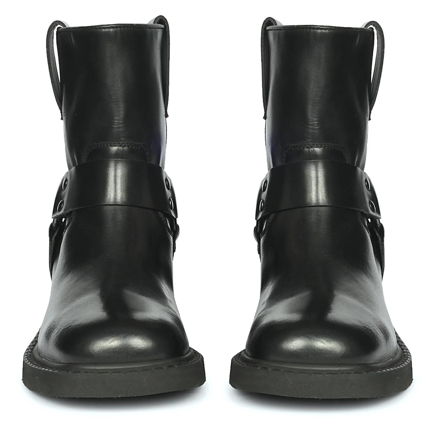 Saint Sally Saint Black Leather O-Ring High Ankle Boots - Image 3