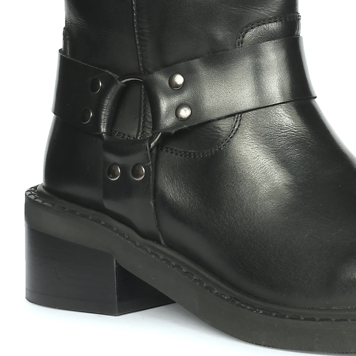 Saint Sally Saint Black Leather O-Ring High Ankle Boots - Image 6