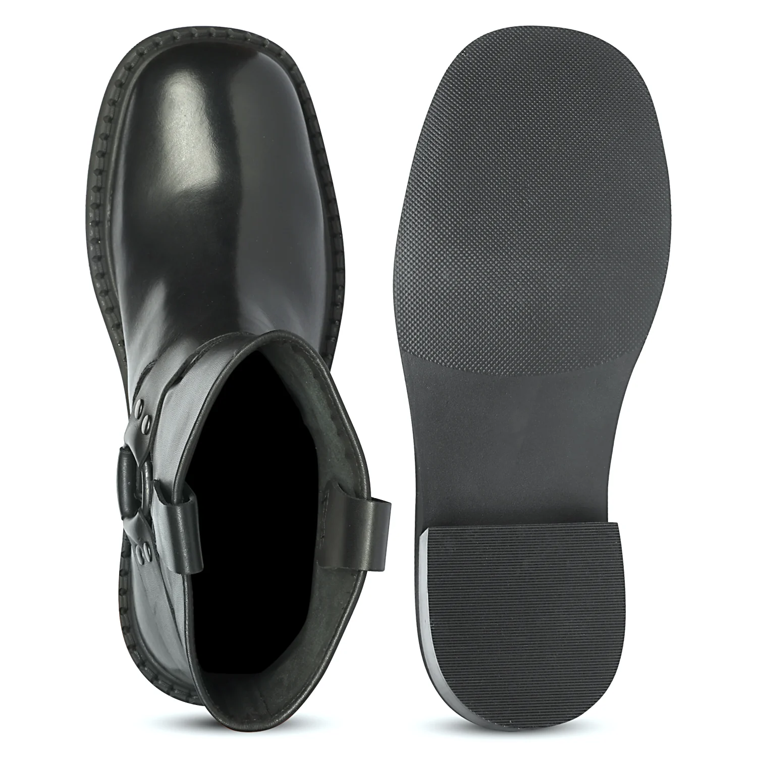Saint Sally Saint Black Leather O-Ring High Ankle Boots - Image 7