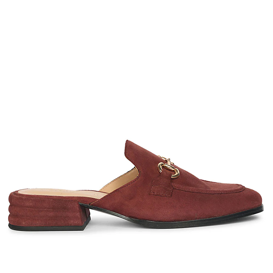 Saint Savannah Burgundy Suede Leather Moccasins