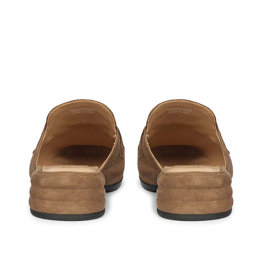 Saint Savannah Dark Taupe Suede Leather Moccasins - Image 3
