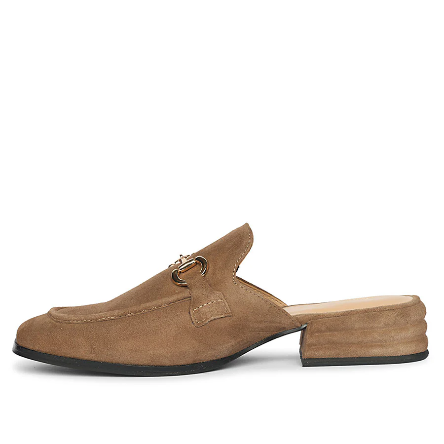 Saint Savannah Dark Taupe Suede Leather Moccasins - Image 4