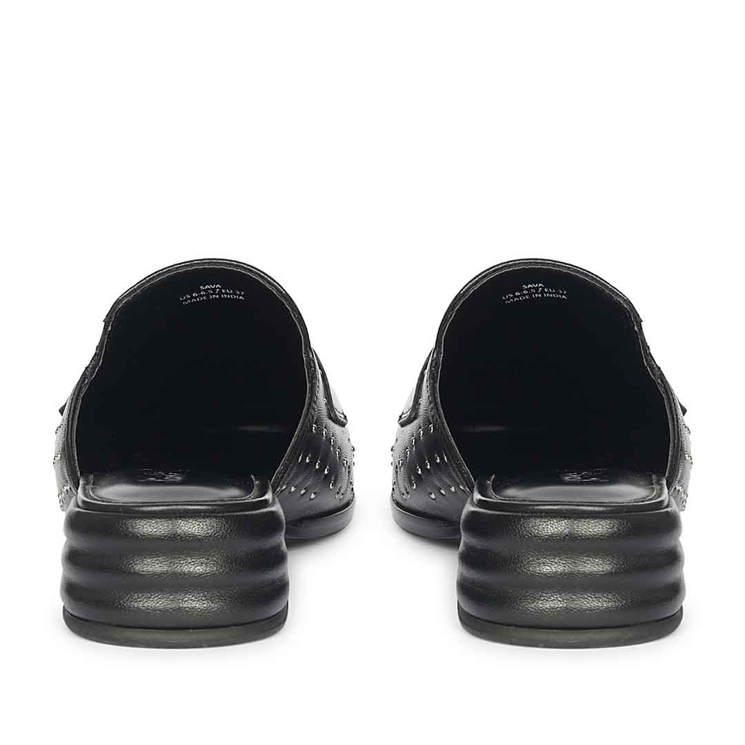 Saint Savannah Studded Black Leather Moccasins - Image 5