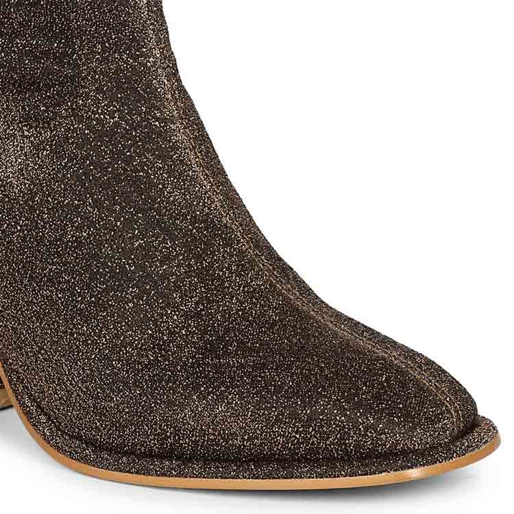 Saint Saveria Bronze Metallic Stretch Fabric Ankle Boots - Image 7