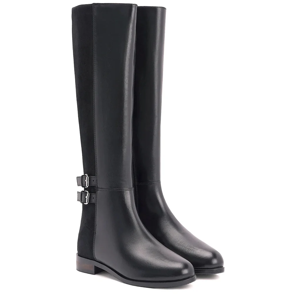 Saint Serafina Black Leather Knee High Boots - Image 3