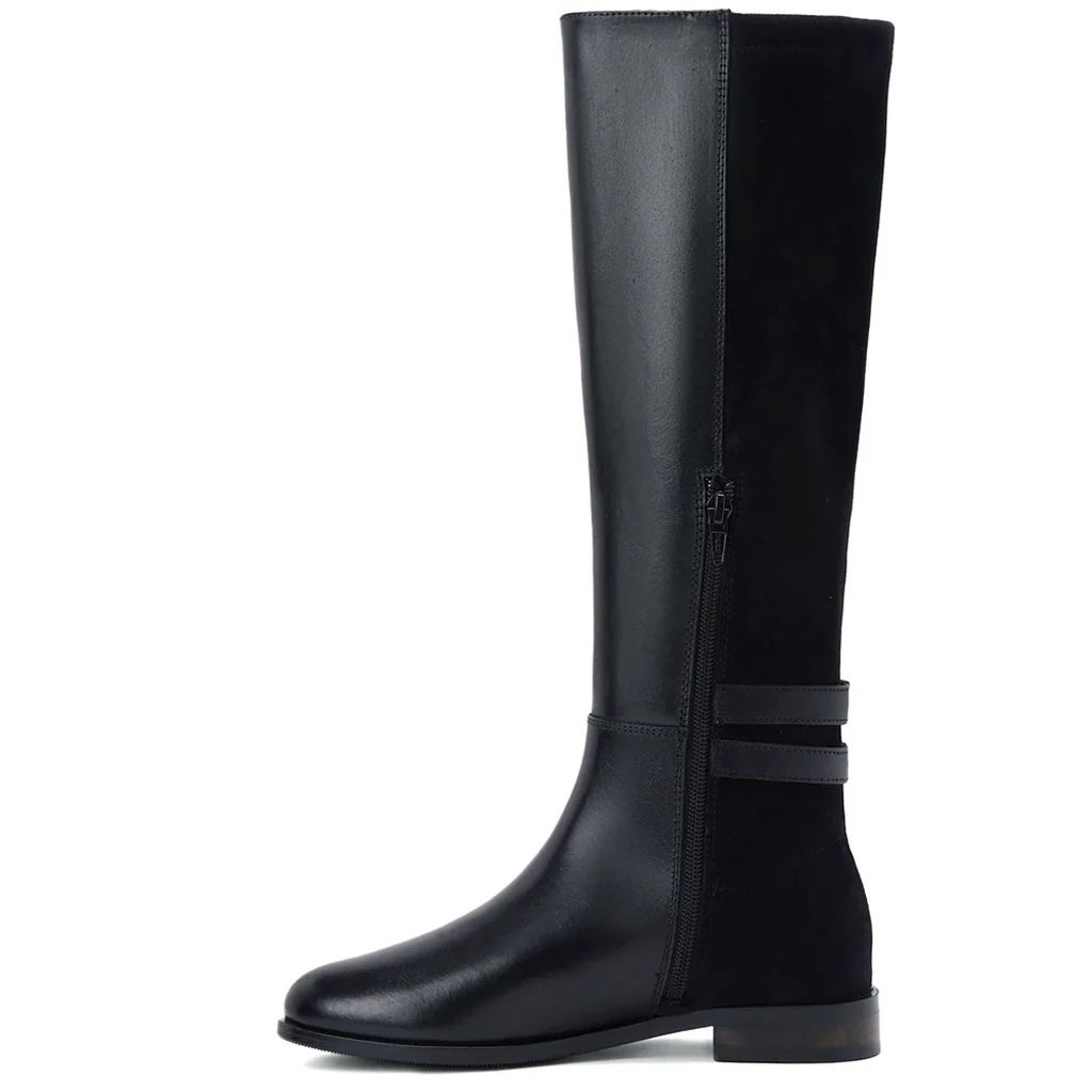 Saint Serafina Black Leather Knee High Boots - Image 4