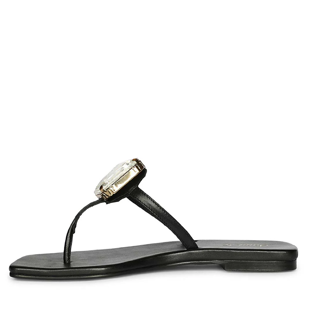 Saint Serena Luxe Black Leather Sandals - Image 4