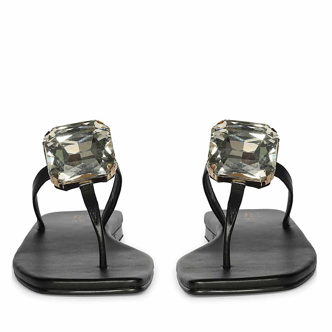 Saint Serena Luxe Black Leather Sandals - Image 5