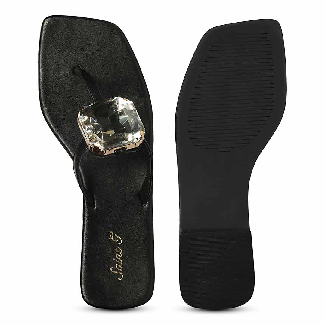 Saint Serena Luxe Black Leather Sandals - Image 7
