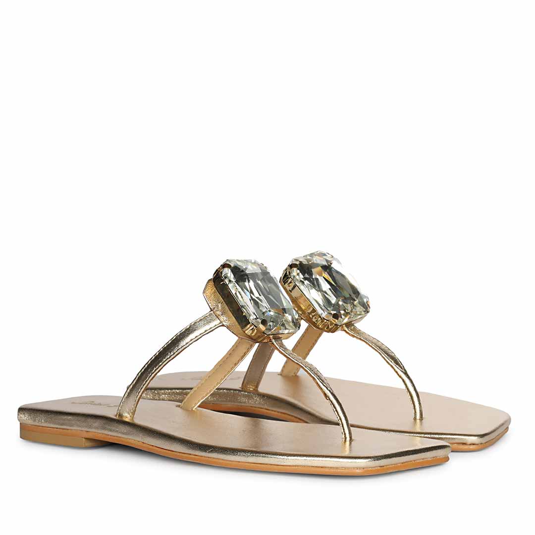 Saint Serena Luxe Platin Leather Sandals - Image 3
